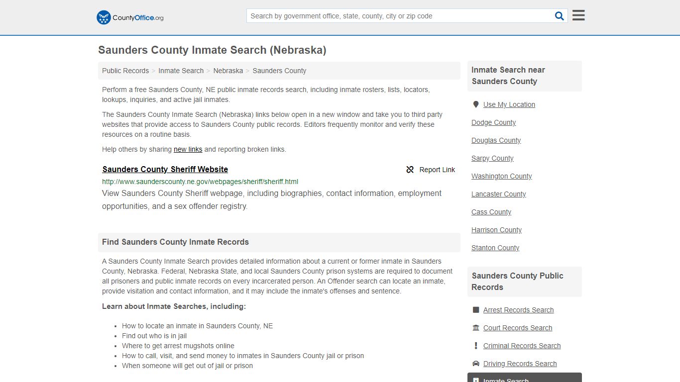 Inmate Search - Saunders County, NE (Inmate Rosters ...