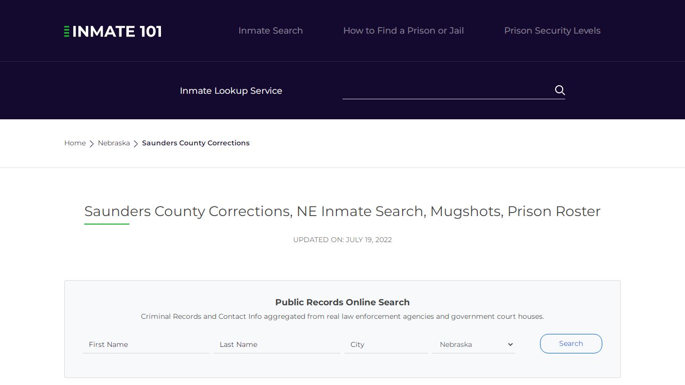 Saunders County Corrections, NE Inmate Search, Mugshots ...